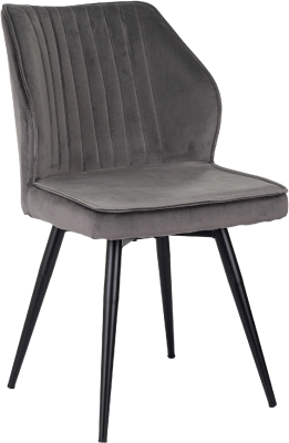 Стул для дома Бюрократ CH-K5_SP с повор.мех. т.серый Holland 18 металл черный на ножках (CH-K5_1/SP/HL18)