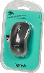 Мышь Logitech M185 черный/серый оптическая 1000dpi беспров. USB для ноутбука 2but (910-002252)