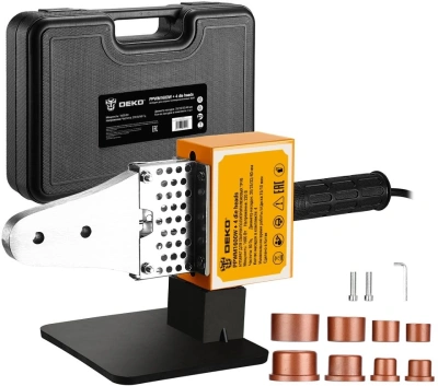 Сварочный аппарат для пластиковых труб Deko PPWM1600W 1.6кВт Тмакс.:300 парн.насад. (кейс в компл.) (085-3012)