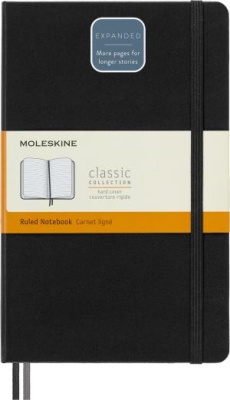 Блокнот Moleskine CLASSIC EXPENDED QP060EXP Large 130х210мм 400стр. линейка твердая обложка черный