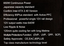 Блок питания Formula ATX 650W MONZA VL-650APB-85 80+ bronze (20+4pin) APFC 120mm fan 7xSATA RTL