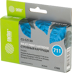 Картридж струйный Cactus CS-CZ130 №711 голубой (26мл) для HP DJ T120/T520/530 с чипом