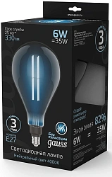 Лампа светодиодная Gauss Filament Vintage 6Вт цок.:E27 шар 220B св.свеч.бел.нейт. (упак.:1шт) (179802205)