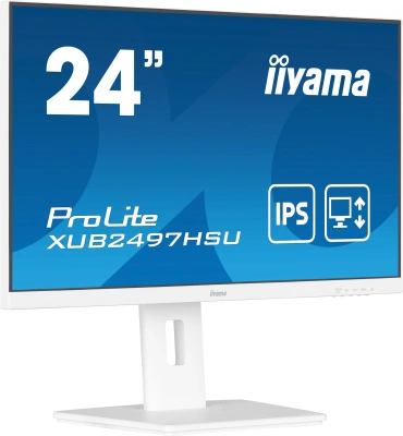 Монитор Iiyama 23.8" ProLite XUB2497HSU-W2 белый IPS LED 16:9 HDMI M/M матовая HAS Piv 300cd 178гр/178гр 1920x1080 100Hz DP FHD USB 4.9кг