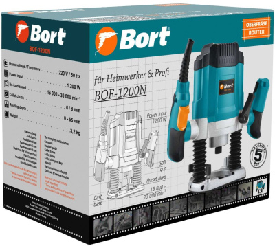 Фрезер Bort BOF-1200N 1200Вт 30000об/мин макс.ход:55мм