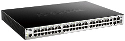 Коммутатор D-Link DGS-1510-52XMP/A1A (L2+) 48x1Гбит/с 4SFP+ 48PoE 370W настраиваемый
