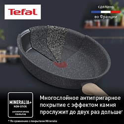 Сковорода Tefal Natural Force G2660572 круглая 26см ручка несъемная (без крышки) серый (2100118264)