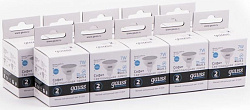 Лампа светодиодная Gauss Elementary MR16 7Вт цок.:GU5.3 спот 220B св.свеч.бел.нейт. MR16 (упак.:10шт) (13527)