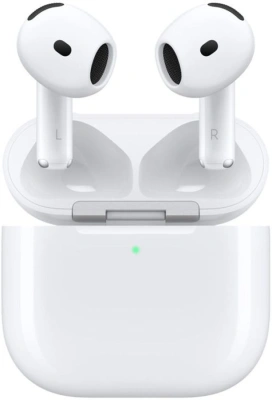 Гарнитура вкладыши Apple AirPods 4 ANC A3055,A3056,A3059 белый беспроводные bluetooth в ушной раковине (MXP93LL/A)