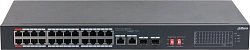 Коммутатор Dahua DH-S3226-24ET-240 (L2) 24x100Мбит/с 2xКомбо(1000BASE-T/SFP) 2SFP 24PoE неуправляемый