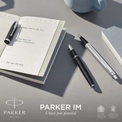 Ручка шариков. Parker IM Core (2150841) Stainless Steel CT M черн. черн. подар.кор.европод.