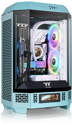 Корпус Thermaltake The Tower 300 Turquoise голубой без БП mATX 8x120mm 6x140mm 2xUSB3.0 audio bott PSU