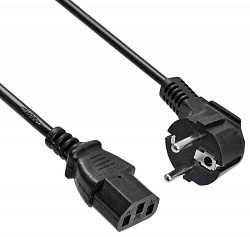 Кабель Buro BU-PCAB-ZP2 IEC C13 Евровилка угловой 5м черный (пакет)