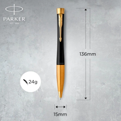 Набор ручек Parker Urban Core FK200 (2093381) Muted Black GT сталь нержавеющая подар.кор. ручка перьевая, ручка шариковая