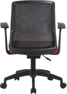 Кресло Cactus CS-MC222-BKRD черный сиденье темно-красный сетка/ткань низк.спин. крестов. пластик пластик черный