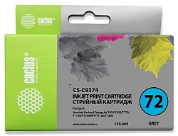 Картридж струйный Cactus CS-C9374 №72 фото серый (130мл) для HP DJ T610/T620/T770/T1100/T1100/T1120/T1200 с чипом