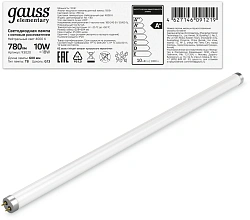 Лампа светодиодная Gauss Elementary T8 10Вт цок.:G13 трубка 220B св.свеч.бел.нейт. (упак.:1шт) (93020)
