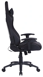 Кресло игровое Cactus CS-CHR-0099BLR с RGB-подсветкой черный/красный экокожа с подголов. крестов. сталь