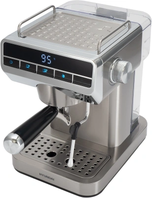 Кофеварка рожковая Hyundai HEM-4309 1350Вт серебристый/черный