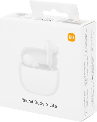 Гарнитура внутриканальные Xiaomi Redmi Buds 6 Lite белый беспроводные bluetooth в ушной раковине (BHR8655GL)