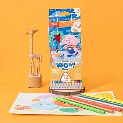 Карандаши цв. Deli EC140 Colorwow 3мм трехгран. 12цв. карт.кор. (12шт) 12 карандашей (1 золотой, 1 серебристый, 5 неоновых, 5 металлик)