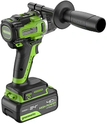 Дрель-шуруповерт Greenworks GD24DD140 аккум. патрон:быстрозажимной (3707607CUD)