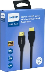 Кабель аудио-видео Philips SWV4110/56 HDMI (m)/HDMI (m) 1.5м. позолоч.конт. черный