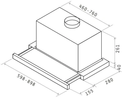 Вытяжка встраиваемая Elica Elite 26 IX/A/60/VT нержавеющая сталь/черный управление: кнопочное (1 мотор)