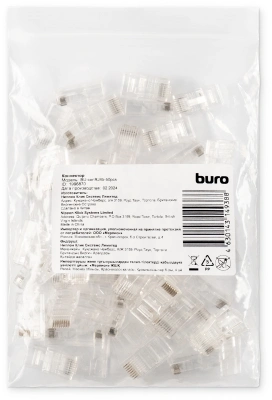 Коннектор Buro (BU-CONRJ45-50PCS) RJ45 прозрачный (упак.:50шт)