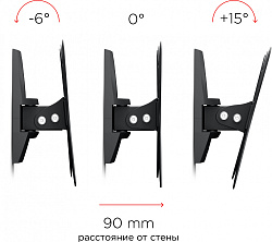 Кронштейн для телевизора Holder LCDS-5036 металлик 19"-37" макс.30кг настенный поворот и наклон
