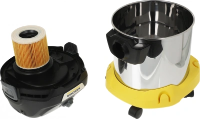 Строительный пылесос Karcher KWD 3 S V-15/4/20 AE *EU 1000Вт (уборка: сухая/сбор воды/выдув) желтый