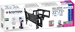 Кронштейн для телевизора Kromax ATLANTIS-80 черный 32"-75" макс.50кг настенный поворотно-выдвижной и наклонный