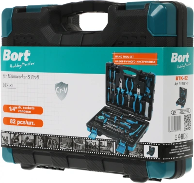 Набор инструментов Bort BTK-82 82 предмета (жесткий кейс)