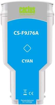 Картридж струйный Cactus CS-F9J76A 727 XXL голубой (300мл) для HP DJ T920/T930/T1500/T1530/T2500/T2530