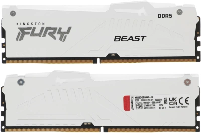 Память DDR5 2x32GB 5600MHz Kingston KF556C40BWAK2-64 Fury Beast RGB RTL Gaming PC5-44800 CL40 DIMM 288-pin 1.25В kit single rank с радиатором Ret
