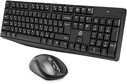 Клавиатура + мышь Оклик S260W клав:черный мышь:черный USB беспроводная Multimedia (2066170)