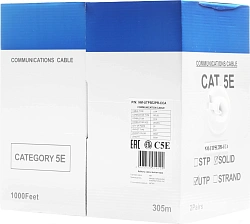 Кабель информационный Lanmaster NM-UTP5E2PR-CCA кат.5E UTP 2 пары 24AWG PVC внутренний 305м серый