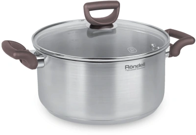 Кастрюля Rondell Fest RDS-1323 4.8л. d=24см (с крышкой) стальной