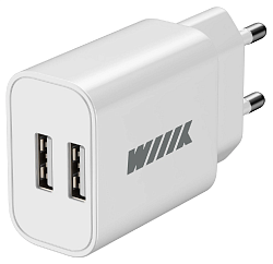Сетевое зар./устр. Wiiix UNN-1-2-01 12W 2.4A 2xUSB универсальное белый