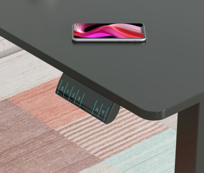 Стол для компьютера Cactus CS-EDXL-BBK угловой с электроподъемом столешница МДФ черный каркас черный 160x140x72см (CS-EDXL-BBK)