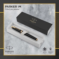 Ручка перьев. Parker IM Premium F323 (1931646) Black GT F сталь нержавеющая подар.кор.
