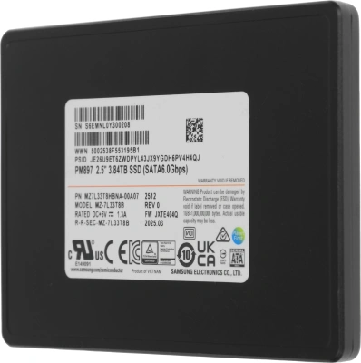 Накопитель SSD Samsung SATA-III 3.84TB MZ7L33T8HBNA-00A07 PM897 2.5" 3 DWPD OEM