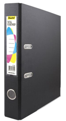 Папка-регистратор Silwerhof 355020-01 A4 50мм ПВХ/бумага черный мет.окант. сборная смен.карм. на кор.