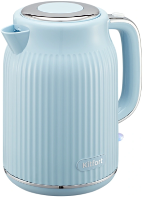 Чайник электрический Kitfort КТ-6790 1.7л. 2200Вт голубой/серебристый корпус: пластик