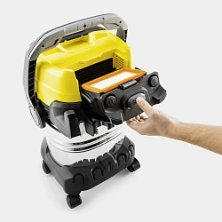 Строительный пылесос Karcher WD 7 Control P S 30/6/35/T 1400Вт (уборка: сухая/сбор воды/выдув) серебристый