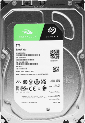 Жесткий диск Seagate SATA-III 8TB ST8000DM004 Desktop Barracuda 4KN (5400rpm) 256Mb 3.5"
