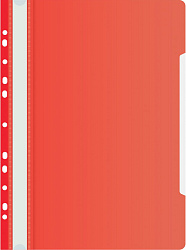 Папка-скоросшиватель Бюрократ PS-P20RED A4 прозрач.верх.лист боков.перф. пластик красный 0.12/0.16