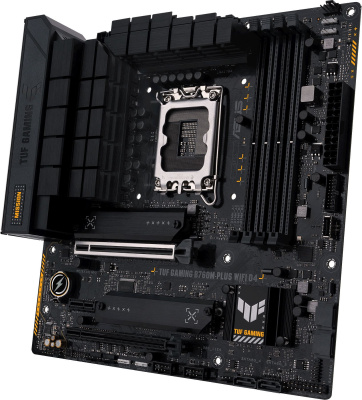 Материнская плата Asus TUF GAMING B760M-PLUS WIFI D4 Soc-1700 Intel B760 4xDDR4 mATX AC`97 8ch(7.1) 2.5Gg RAID+HDMI+DP