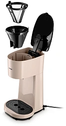 Кофеварка капельная Kitfort КТ-7303 800Вт бежевый/черный