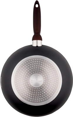 Сковорода ВОК (WOK) Rondell Tierno RDA-1581 круглая 28см покрытие: Xylan Plus ручка несъемная (с крышкой) черный